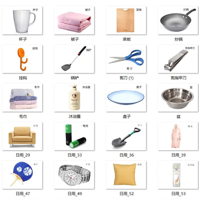 日常用品認(rèn)知卡片 助力自閉癥寶寶語(yǔ)言發(fā)育的60張?jiān)缃讨改? class=